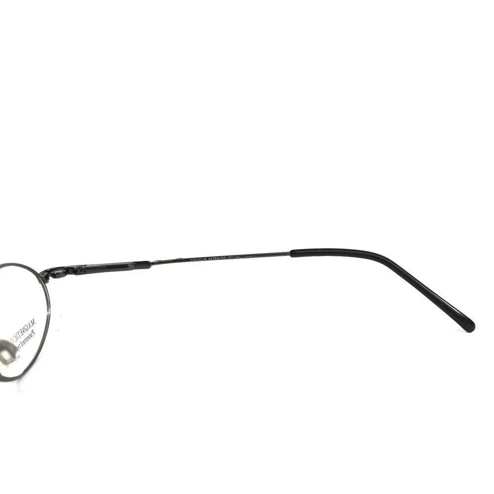 Easyclip Small Eyeglasses Frames ENTRY 091 Gunmetal w Magnetic Clip-on 46-19-135
